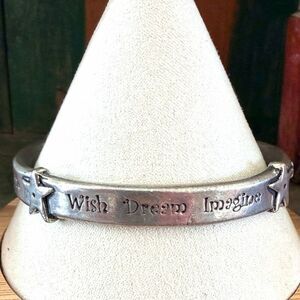 Basic Spirit Canada “Wish Dream Imagine” Hinged Bangle Bracelet